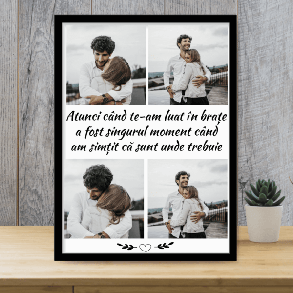 tablou-personalizat-negru-portret-4-poze-text-V5