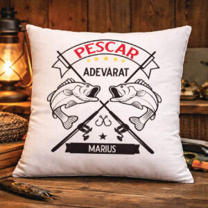 Pernă Personalizată cu nume - Pescar adevărat