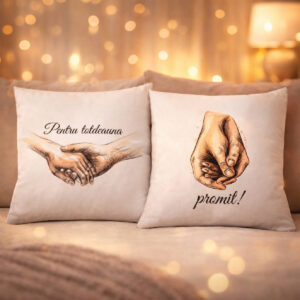 Set două perne personalizate pentru cupluri - Pentru totdeauna