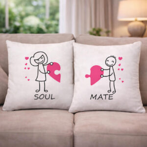 Set două perne personalizate pentru cupluri - Soul Mate