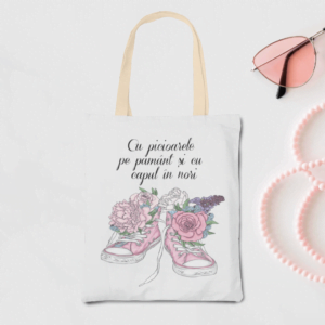 Sacoșă Canvas Personalizată cu text - Converse