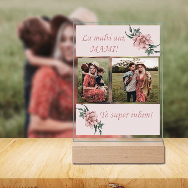 placheta-personalizata-2-poze-text-fundal-roz-V2