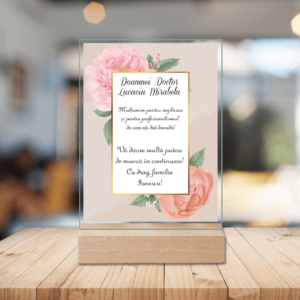 Plachetă Acrilică Personalizată cu mesaj