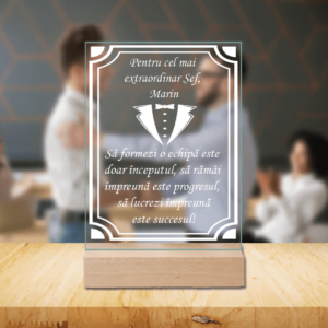 Plachetă Acrilică Personalizată cu mesaj pentru șef