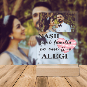 Plachetă Acrilică Personalizată cu o poză - Mesaj pentru Nași