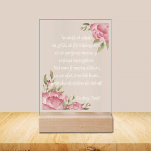 Plachetă Acrilică Personalizată cu mesaj pentru fini