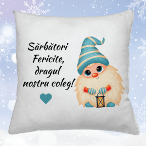 Pernă Personalizată cu mesaj - Blue Gnom