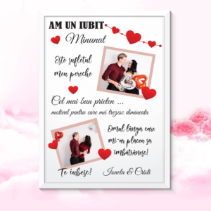 Tablou Personalizat cu două poze - Iubit minunat