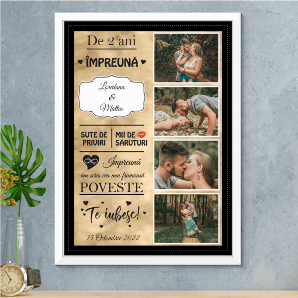 tablou-personalizat-rama-alba-4-poze-our-aniversary
