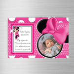 Set 10 Mărturii Magnetice Botez Personalizate Minnie