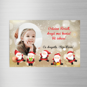Magnet Personalizat cu o poză și mesaj -Crăciun Fericit!10x15cm