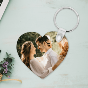 Breloc MDF Inimă personalizat cu o poză