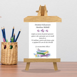 Șevalet Personalizat cu mesaj pentru Educatoare