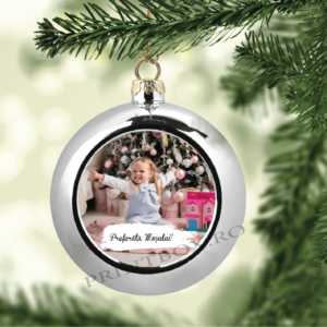 Glob Personalizat pentru brad, cu o poză și text – Diferite culori