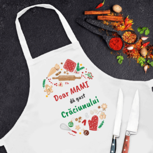 Șorț Personalizat cu mesaj – Gustul Crăciunului