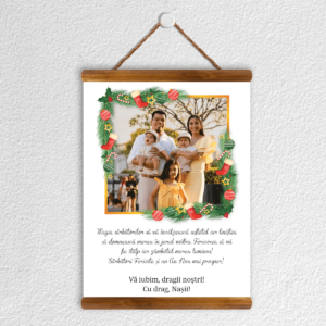 Poster Boho Personalizat cu o poză și mesaj - Just Christmas