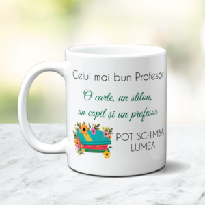 Cană Personalizată cu poză și mesaj pentru cel mai bun Profesor