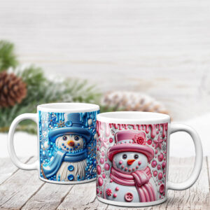Set 2 Căni Cuplu Personalizate Efect 3D – SnowLove