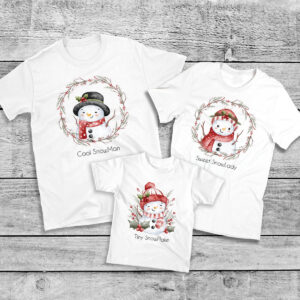 Set 3 Tricouri Personalizate cu text – Snow Family Crew