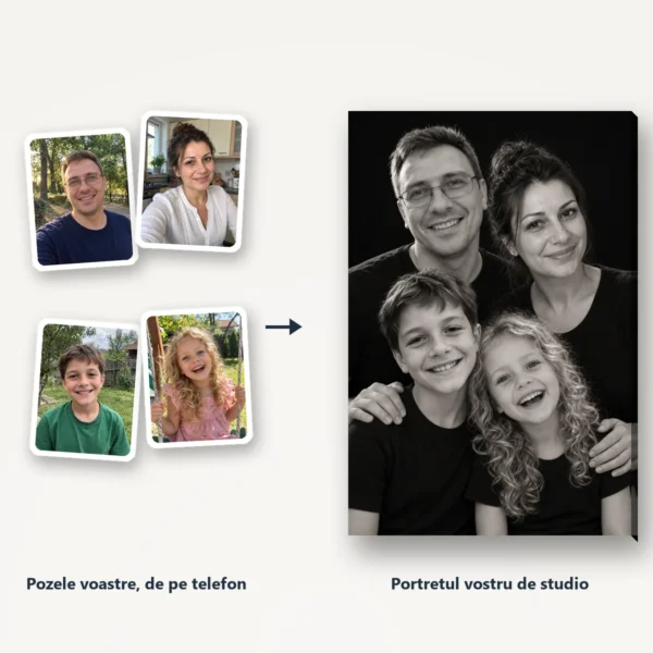 Pozele de telefon ale fiecăruia și portretul de familie făcut din ele